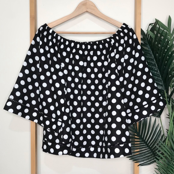 SOLD Country Road Black Spot Linen Top Blouse 12 - Picture 4 of 16